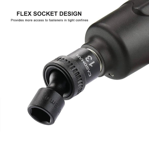 15 Piece 3/8 Inch Drive Universal Impact Socket Set, 6-Point Metric, 8mm To 22mm, Flex Socket Design For 360 Degree Angling, Heavy Duty Chrome Molybdenum Steel With Black Oxide Finish