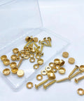 Top Notch Brass Screw Covers And Decorative Caps Set With Mirror Finish Hardware Kit And Self Tapping Screws for cabinet doors