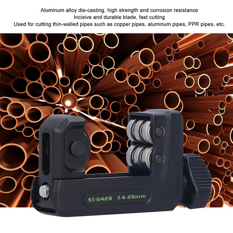 Pipe Cutter For Copper Aluminum PPR Thin Walled Tubes 4 To 28mm With Bearing Knob Adjustment Manual Cutting Tool