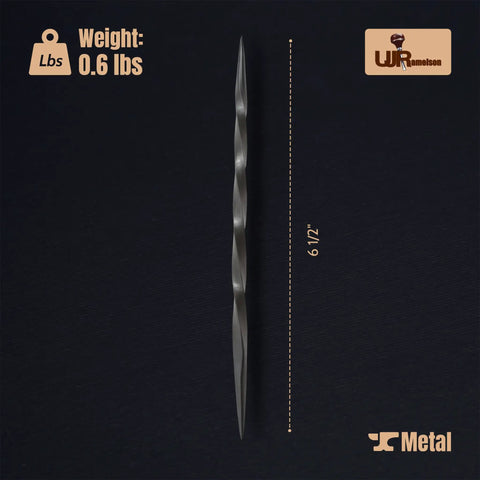 Hardcore 6.5 Inch Twisted Scriber Tool For Metal Etching And Intaglio Tracing double ended scribing pen on black background.