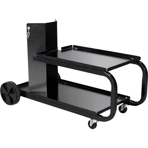 Compact Running Gear and Cylinder Rack in Black with Under Machine Cable Tray, assembly required, fits gas cylinders up to 7 inches