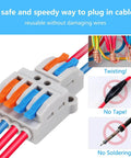 Lever Wire Connectors Pack Of 20, 2 In 4 Out Quick Wire Connectors Push In Conductor Terminal Block For AWG 28-12, Safe Flame Retardant