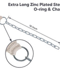 Extra long zinc plated steel O-ring and 18.1 inch chain for Two Person Hammock For Poolside And Backyard Use Heavy Duty 450 Lbs Capacity