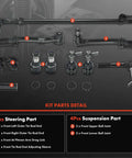 Beefed Up 9 Piece Front Suspension Kit With Upper And Lower Ball Joints And Drag Link For Ford F 250 Super Duty And F 350 Super Duty 2005 To 2010 4WD Only Includes Front Left And Right Components, forged steel parts layout