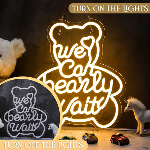 Bear Shaped Neon LED Sign For Wall Decor Lights Up Your Party Vibe With Warm White Glow Reusable Neon Sign For Summer