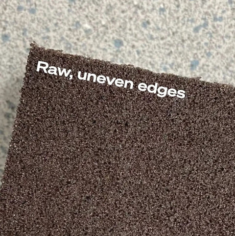 Close-up of one Imperfect Dual Angle And Dual Grit Sanding Block showing raw, uneven edges for deburring and rough sanding.