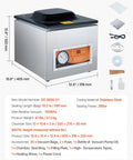 Heavy Duty Chamber Vacuum Sealer Boasts A Snappy 260 Watt Motor Generating Serious Suction to handle wet grub meats and sauces.