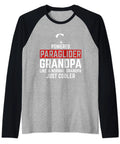 Paraglider Grandpa Raglan Baseball Tee For Paragliding Fans Cool Grandpa Vibe With Paramotor Motif Black Classic Fit Tee Long Sleeves