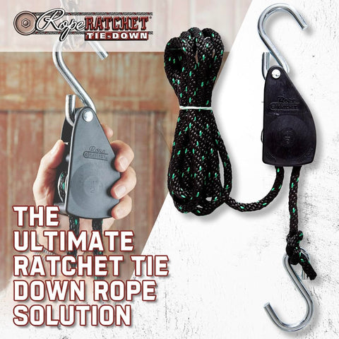 Beefed Up Heavy Duty Rope Hoist With Locking Pulley And Ratchet Adjustable Hanger for Grow Lights with 15 ft rope