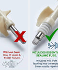 Beater Rod Replacement for VEVOR and YIKAFU Soft Serve Machines, Commercial Grade Auger Assembly with Sealing Tube, Food Safe OEM Quality Parts That Ensure Secure Motor Fit and Easy Maintenance, white metal shaft with seal