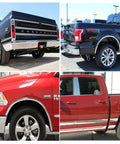 Automotive chrome trim molding, 16ft, 1in wide, self-adhesive, shown on four trucks/SUVs.