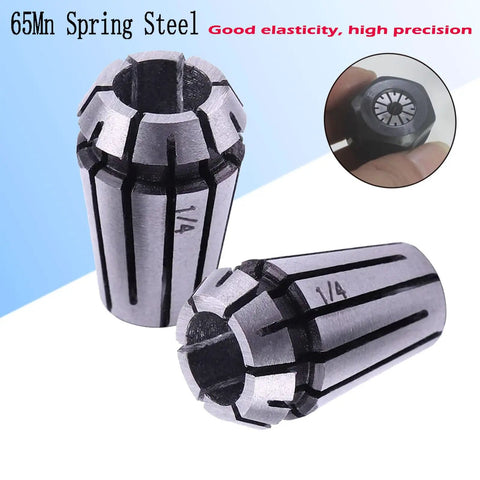 ER11 Spring Collet Nut Set For CNC Engraving And Lathe Milling Quarter Inch Collet Chuck With Clamping Nut Pro Grade High Precision 65Mn Steel
