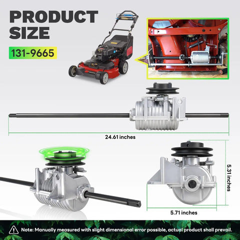 Upgraded Transmission Fits Toro Timemaster 30 Inch Mowers For Models 20199 To 21200 Provides Gnarly Self Propelled Power Drive Replacement Part Number 131-9665 127-0656 showcasing size dimensions.
