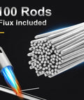 100 Aluminum Welding Rods Flux-Free for Easy Welds DIY Aluminum Repair and Brazing, 13 Inch Length, Beginner Friendly