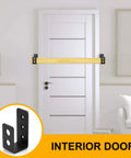 Beefed Up Door Barricade Brackets for 2x4 Lumber Steel U Brackets with Drop Open Bar Holder on interior door