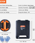 Heavy Duty Glass Vacuum Suction Cup 8 Inch Lifter with ABS handle and carry box, 615 lb load capacity, shown with gloves