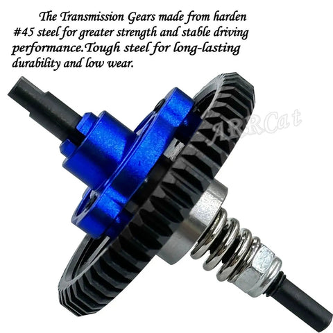 52T Metal Slipper Clutch Spur Gear And Center Drive Shaft Upgrade Kit For 1/10 Slash 4X4 VXL 32-Pitch in navy blue steel