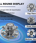 Rear Wheel Bearing Hub Assembly For Honda Civic 2006-2011 And Acura CSX 2006-2011 Beefed Up Rear Left Or Right 5 Lug Bolt On Replacement 512256 Compatible With 42200SNAA51 42200SNAA52 BR930340, shown in top, front, and bottom views.