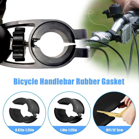 12 Piece Bicycle Handlebar Rubber Gasket Set With DIY Gasket, Anti Vibration And Anti Slip Stem Spacers, product display