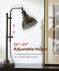 Rustic Bronze Adjustable Desk Lamp With Industrial Metal Task Lighting, 25 To 29 Inch Reach, Vintage Farmhouse Style Reading Light