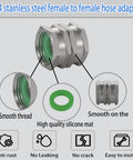 Stainless Steel 304 Female To Female Garden Hose Adapter Three Quarter Inch GHT Quick Swivel Connector for garden hoses