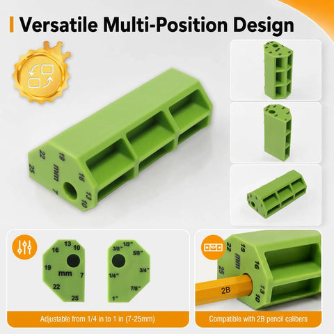 Nail It Scribe Jig Tool Kit With Three Precision Profile Guides And One Adjustable Pencil Scribe Block For Slick Kitchen Filler Cuts And Smooth Wardrobe Installations, green multi-position design.