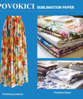 Fast Dry Dye Sublimation Paper Roll 95gsm 24x164ft For Heat Transfer Printing On F570 Printers, finished skirt and fabric details