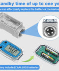 2 Inch Digital Turbine Flow Meter With NPT Thread for Water and Fuels, parts including display and battery case