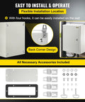 Rugged Outdoor Electrical Enclosure Box 16x12x6 Inches Carbon Steel With Hinged Cover IP66 Waterproof and Dustproof Junction Box Includes Mounting Plate for Weatherproof Industrial and DIY Projects wall-mounted with accessories