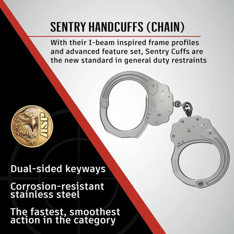 Stainless Steel Handcuffs For Law Enforcement Heavy Duty Professional Grade With Forged Steel Bows Bead Blasted Finish