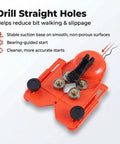 Adjustable Diamond Drill Guide with Suction Base for 1/8 to 3-1/4 Inch Hole Saws and Bits in bright red color.