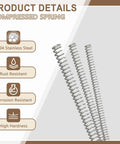 Long Extension Compression Spring 1mm Wire 16mm Outer Diameter 305mm Free Length 304 Stainless Steel Heavy Duty Corrosion Resistant Spring