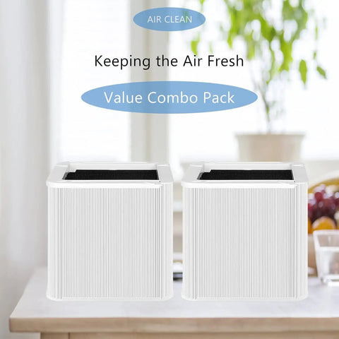 Replacement Filter Bundle For 211 Auto Purifier True HEPA With Activated Carbon, Foldable Design, Two Pack on Table