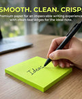 Hand writing on 3x3 Inch Sticky Notes Set With 24 Bright Color Pads No Fuss Self Stick Note Pads For Back To School And Office Desk Essentials