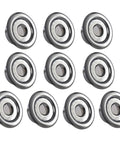 Heavy Duty Chrome Fire Sprinkler Escutcheon 10 Pack Half Inch IPS Recessed Split Ceiling Trim showing chrome finish and detail.
