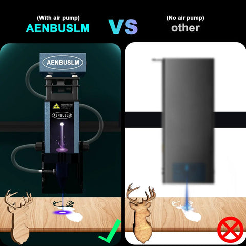 Comparison of 40W Laser Module With Air Assist For Laser Cutter And Engraver vs another module without air assist on wood.