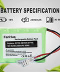 Beefy 2500mAh NiMH Battery Replacement for Cordless Vacuum Cleaners 18V DropIn Upgrade for XB780N SV780N SV760 Series 10C Discharge Longer Run Time Quick Swap Built for Power and Reliability, product label details in focus