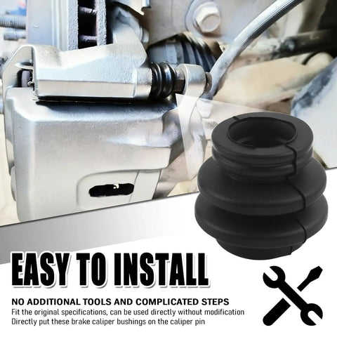 Rubber Caliper Slide Pin Bushing Kit With Seals Dustproof For Brake Calipers Rebuild Upgrade fitting on vehicle caliper