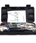 Skull Pivot Thrust Rivet Nut Tool Kit with 6 Metric And Sae Mandrels Plus 60 Pcs Threaded Inserts in black case