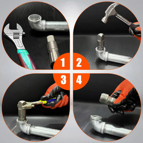 Beast Mode Heavy Duty 6 Piece Pipe Extractor Set For Damaged Threads One Eighth To One Inch Piping With Anti Slip Grip