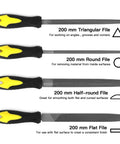Pro Grade High Carbon Steel 18-Piece File Set with 200mm flat, half-round, round, triangular files for woodworking metalworking