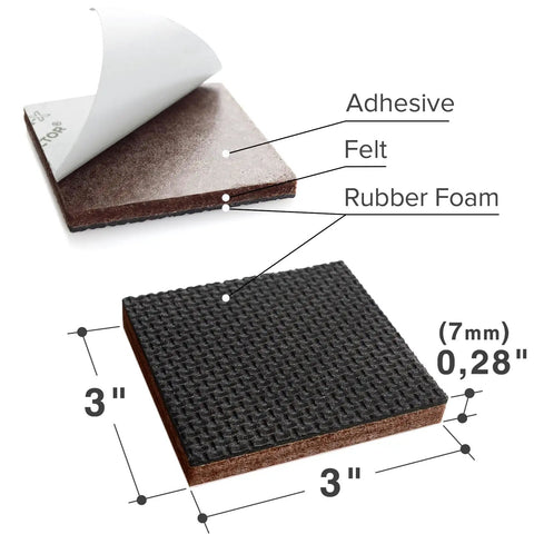 Non Slip Furniture Pads 12 Pack 3 Inch Self Adhesive Rubber Feet Grippers Keeps Sofas And Chairs In Place Protects Floors From Scratches Prevents Sliding On Hardwood Tile And Carpet Heavy Duty Anti Skid Pads For Home