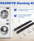 Patented 28 Inch Washer Dryer Stacking Kit For Front Load Laundry GE Compatible Bracket Kit Components and Instructions