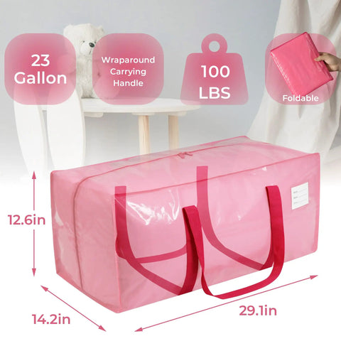 Heavy Duty Moving Bags Six Pack With Reinforced Handles And Rugged Zipper, Roomy Pink Storage Totes For College Moves, Solid Haulers That Make Packing Feel Like A Walk In The Park
