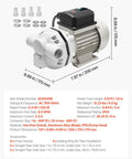 Heavy Duty Def Transfer Pump, Smooth 8 GPM Self Priming Electric Urea Extractor With Copper Motor, 6.69 in x 7.87 in dimensions.