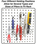 Two Pack Pegboard Screwdriver And Pliers Holder, Super Handy Universal Pegboard Hooks Rack, holding pliers on pegboard