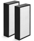 Two black rectangular filters from the Air Purifier Replacement Filter Pack Of 3 For Clean, Fresh Air In Home Or Office, 40 Yellow Color