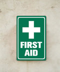 Built Tough 8x12 Inch Aluminum First Aid Sign Weatherproof Rustproof Pre Drilled For Easy Mounting Great For Workplace School Hospital Factory Warehouse And Outdoor Use