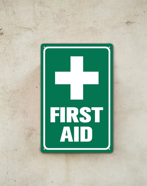 Built Tough 8x12 Inch Aluminum First Aid Sign Weatherproof Rustproof Pre Drilled For Easy Mounting Great For Workplace School Hospital Factory Warehouse And Outdoor Use