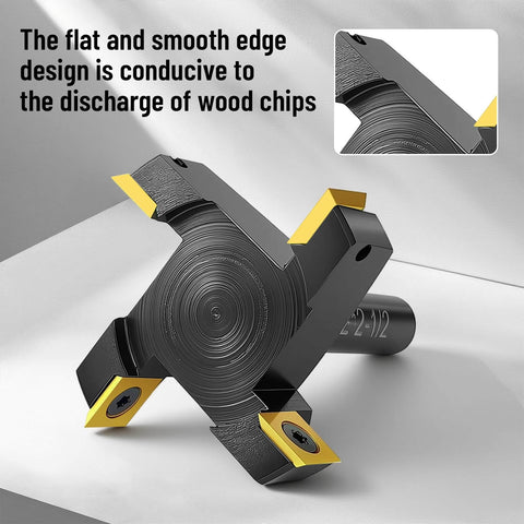 Heavy Duty Slab Flattening Router Bit With One Half Inch Shank And Two And One Half Inch Cutting Diameter, Four Wing Coated Carbide